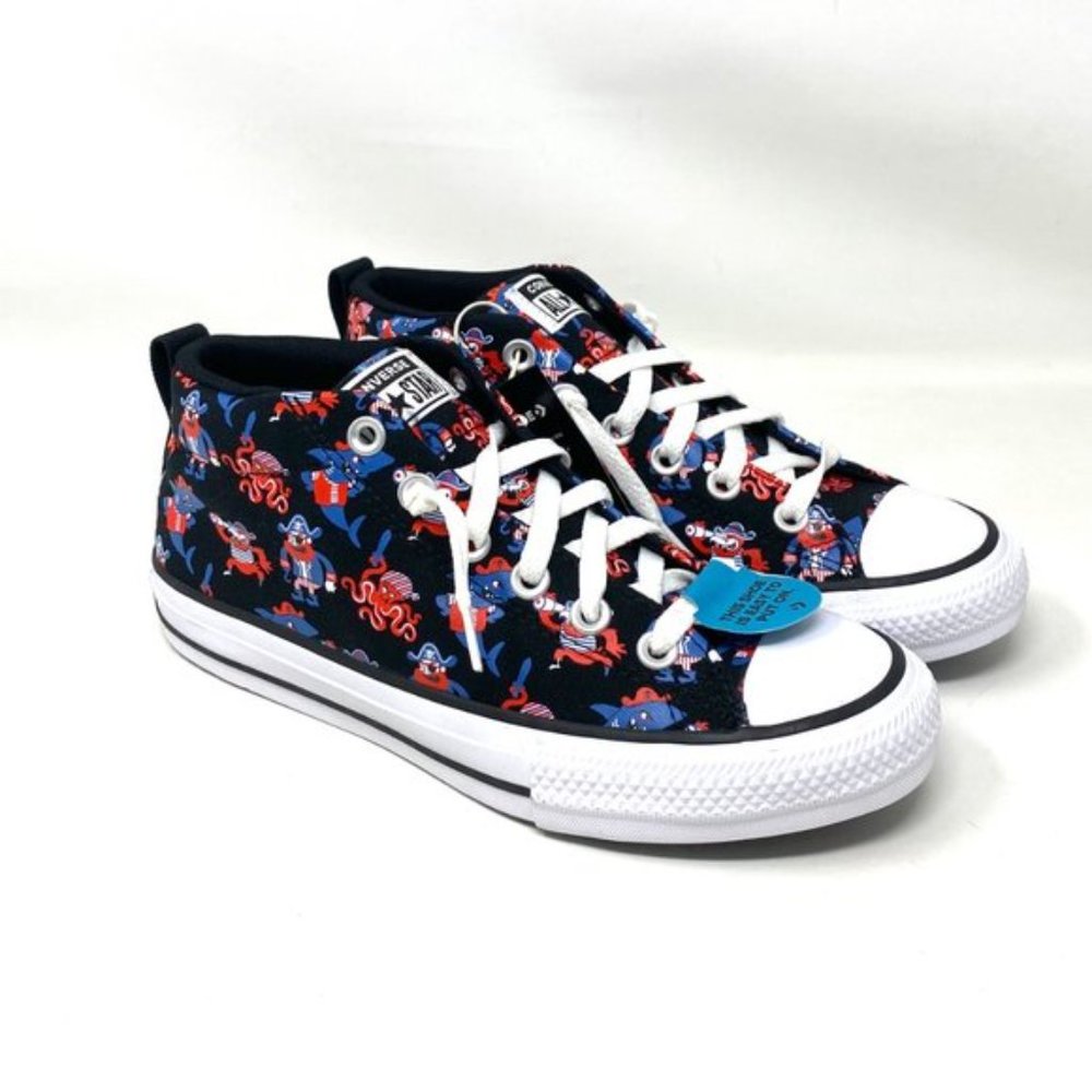 💖MEGA SALE💖Converse Ctas Street Mid Black Marina Shoes Junior Canvas 672732F - Picture 5 of 9
